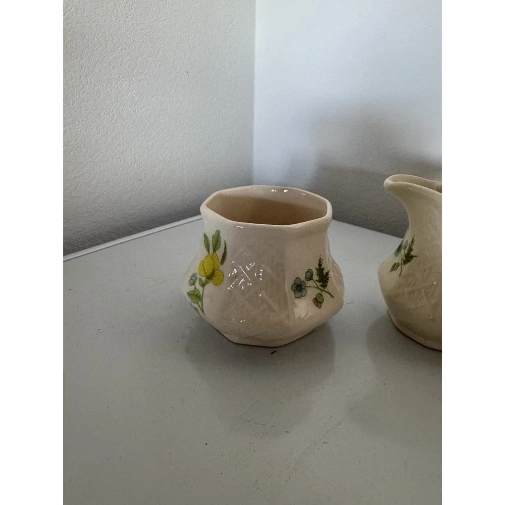 Sadler Windsor Basket‎ Weave Creamer & Sugar Set Made in England